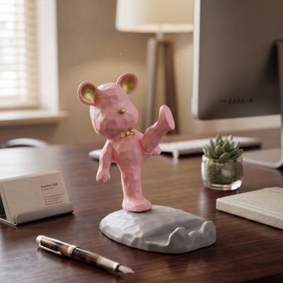Support telephone fun rose nounours travail riglo