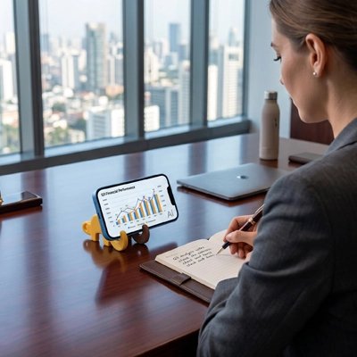 Support telephone pliable mini porte clé mignon léger sur bureau femme travaillant