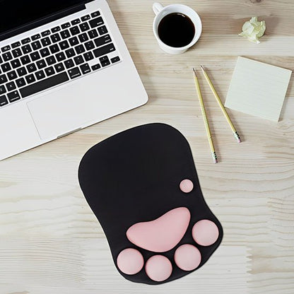 Tapis de souris  avec repose poignée empreinte de chat bureau rose