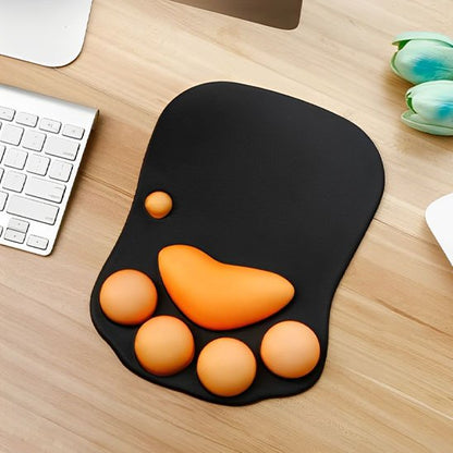 Tapis de souris avec repose poignée empreinte de chat bureau précision