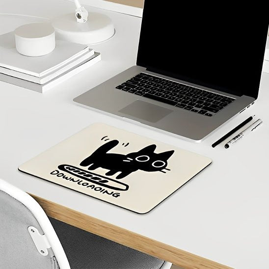 Tapis de souris chat rigolo noir et blanc