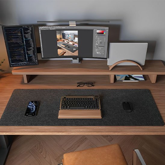 Tapis de souris XXL gris Antidérapant Protection pour clavier et souris bureau etude