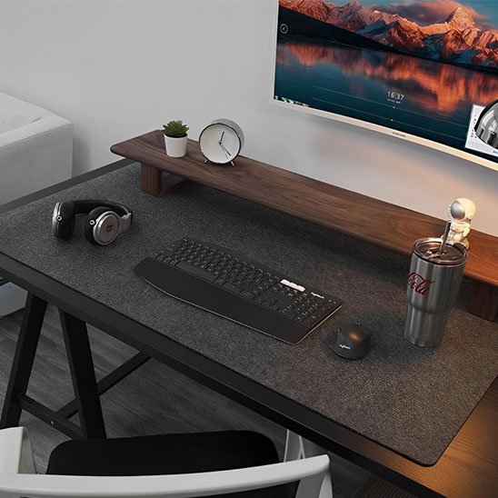 Tapis de souris XXL gris Antidérapant Protection pour clavier et souris